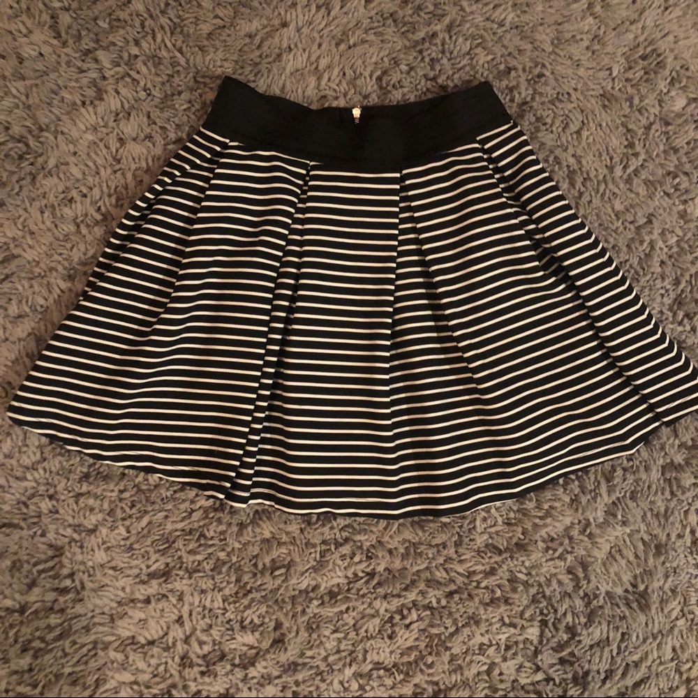 Black & White striped skater skirt.